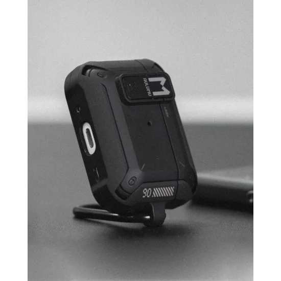 AULUMU A19 Case for AirPods Pro with Lock & Keychain - Black